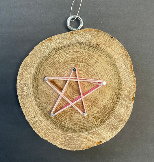 Large Star Ornament - Pink & Cream