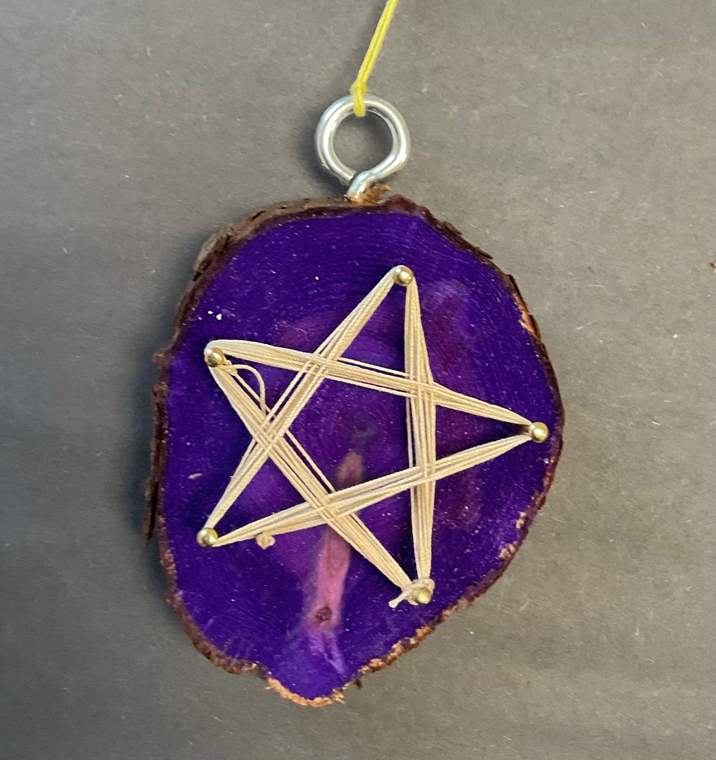 Small Star Ornament - Purple & Beige