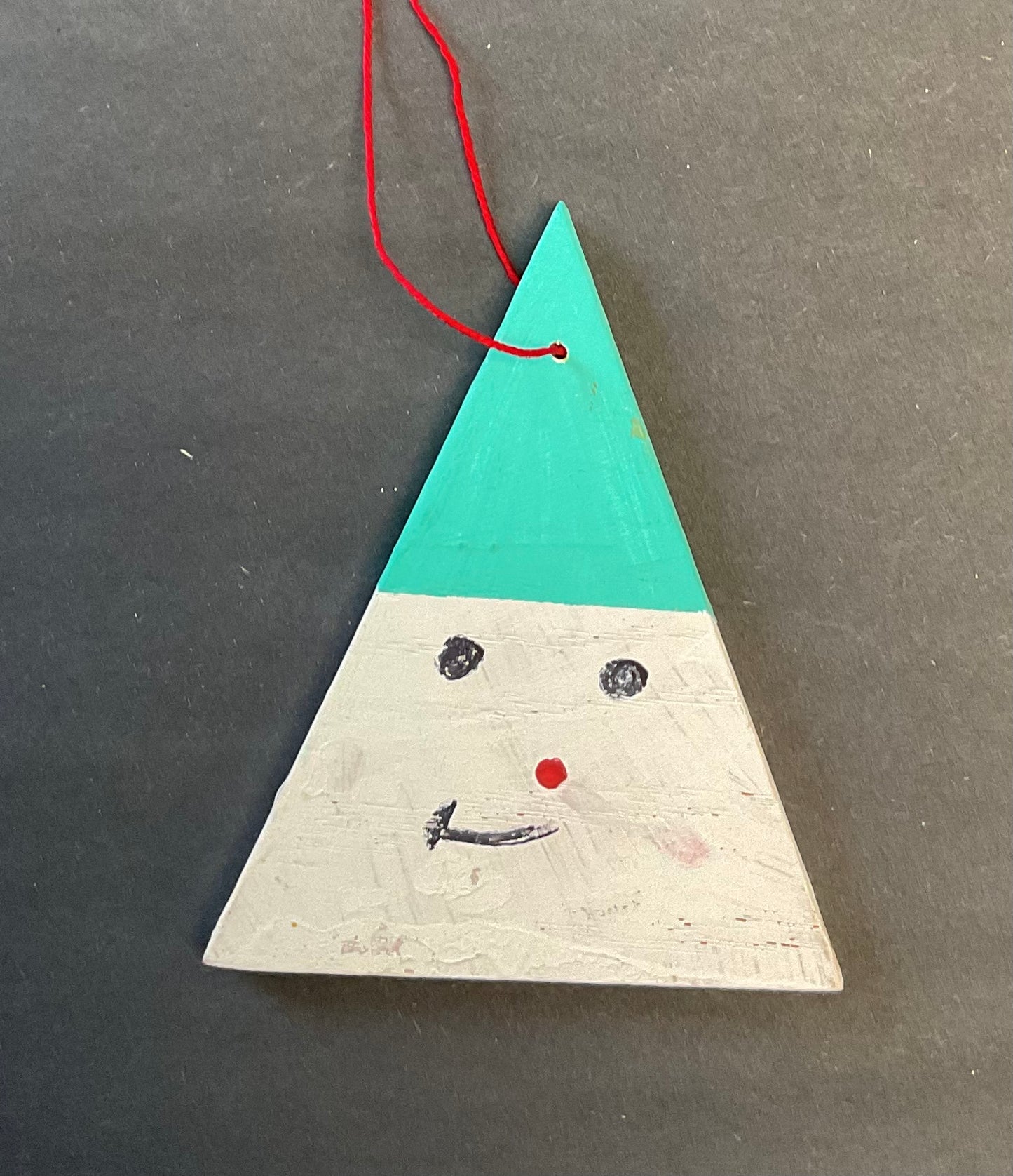 Triangle Ornament - Teal Gnome