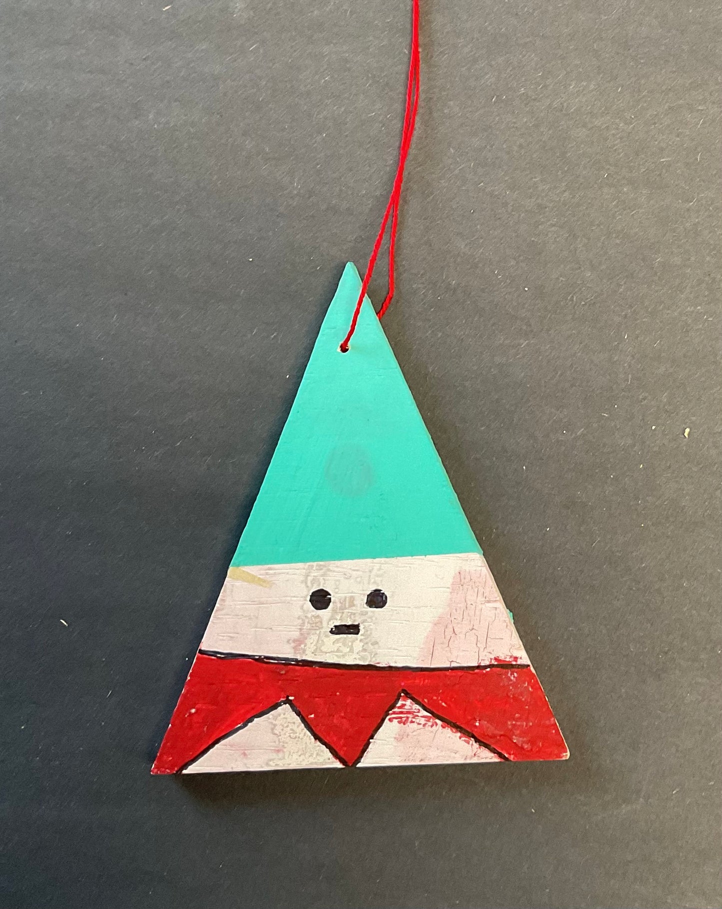 Triangle Ornament - Teal Gnome