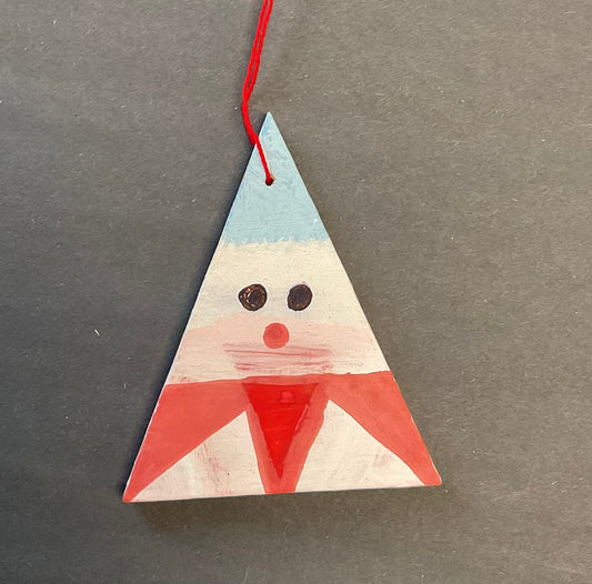 Triangle Ornament - Red Gnome