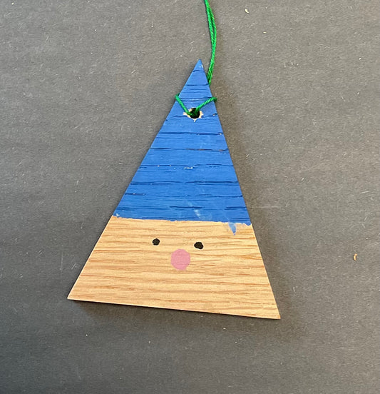 Triangle Ornament - Blue Gnome